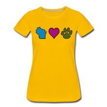Load image into Gallery viewer, WI Loves Pets Contoured Premium T-Shirt - sun yellow