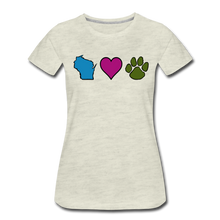 Load image into Gallery viewer, WI Loves Pets Contoured Premium T-Shirt - heather oatmeal