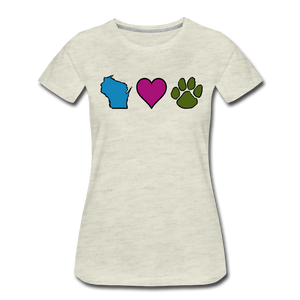 WI Loves Pets Contoured Premium T-Shirt - heather oatmeal