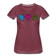 Load image into Gallery viewer, WI Loves Pets Contoured Premium T-Shirt - heather burgundy
