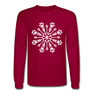 Paw Snowflake Classic Long Sleeve T-Shirt - dark red