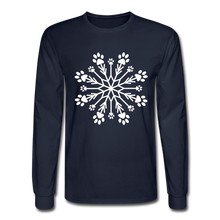 Load image into Gallery viewer, Paw Snowflake Classic Long Sleeve T-Shirt - navy