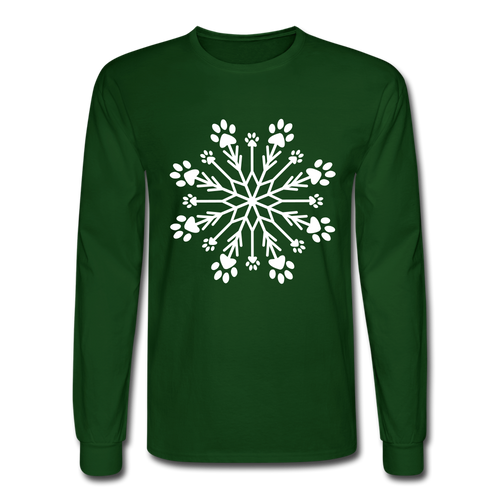 Paw Snowflake Classic Long Sleeve T-Shirt - forest green