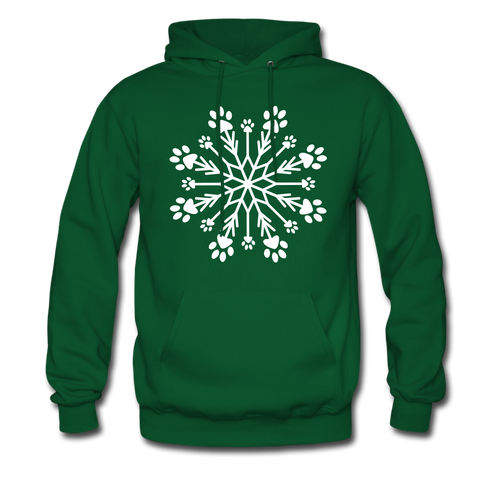 Paw Snowflake Classic Hoodie - forest green