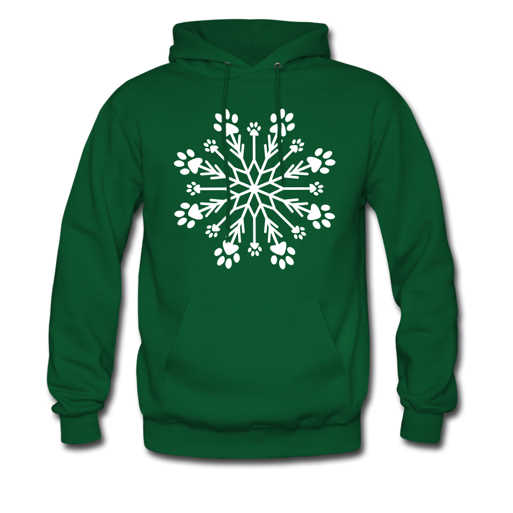 Paw Snowflake Classic Hoodie - forest green