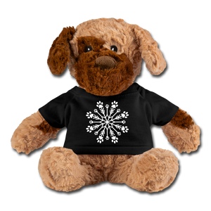 Paw Snowflake Plush Dog - black