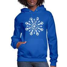 Load image into Gallery viewer, Paw Snowflake Contoured Hoodie - royal blue