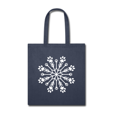 Load image into Gallery viewer, Paw Snowflake Tote Bag - navy