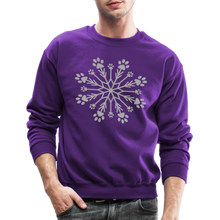 Load image into Gallery viewer, Paw Snowflake Sparkle Print Sweatshirt - purple
