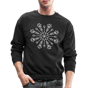 Paw Snowflake Sparkle Print Sweatshirt - black
