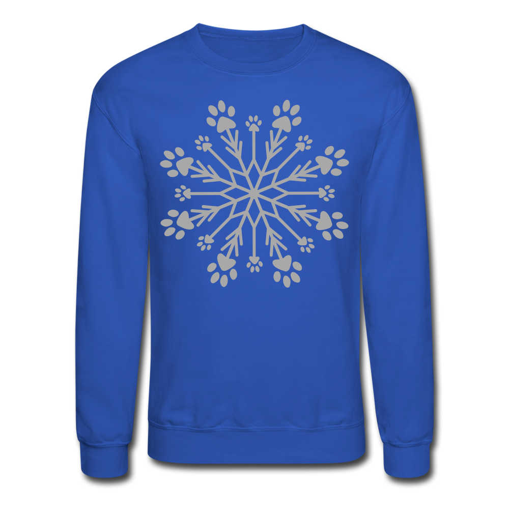 Paw Snowflake Sparkle Print Sweatshirt - royal blue