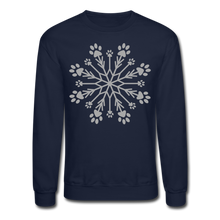Load image into Gallery viewer, Paw Snowflake Sparkle Print Sweatshirt - navy
