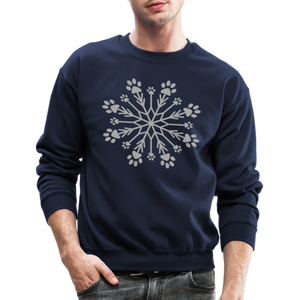 Paw Snowflake Sparkle Print Sweatshirt - navy