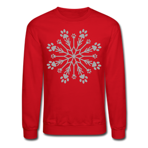 Paw Snowflake Sparkle Print Sweatshirt - red