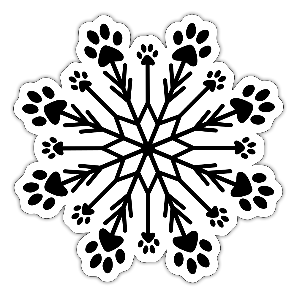 Paw Snowflake Sticker - white matte