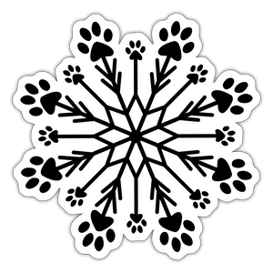 Paw Snowflake Sticker - white matte