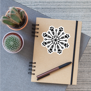 Paw Snowflake Sticker - white matte