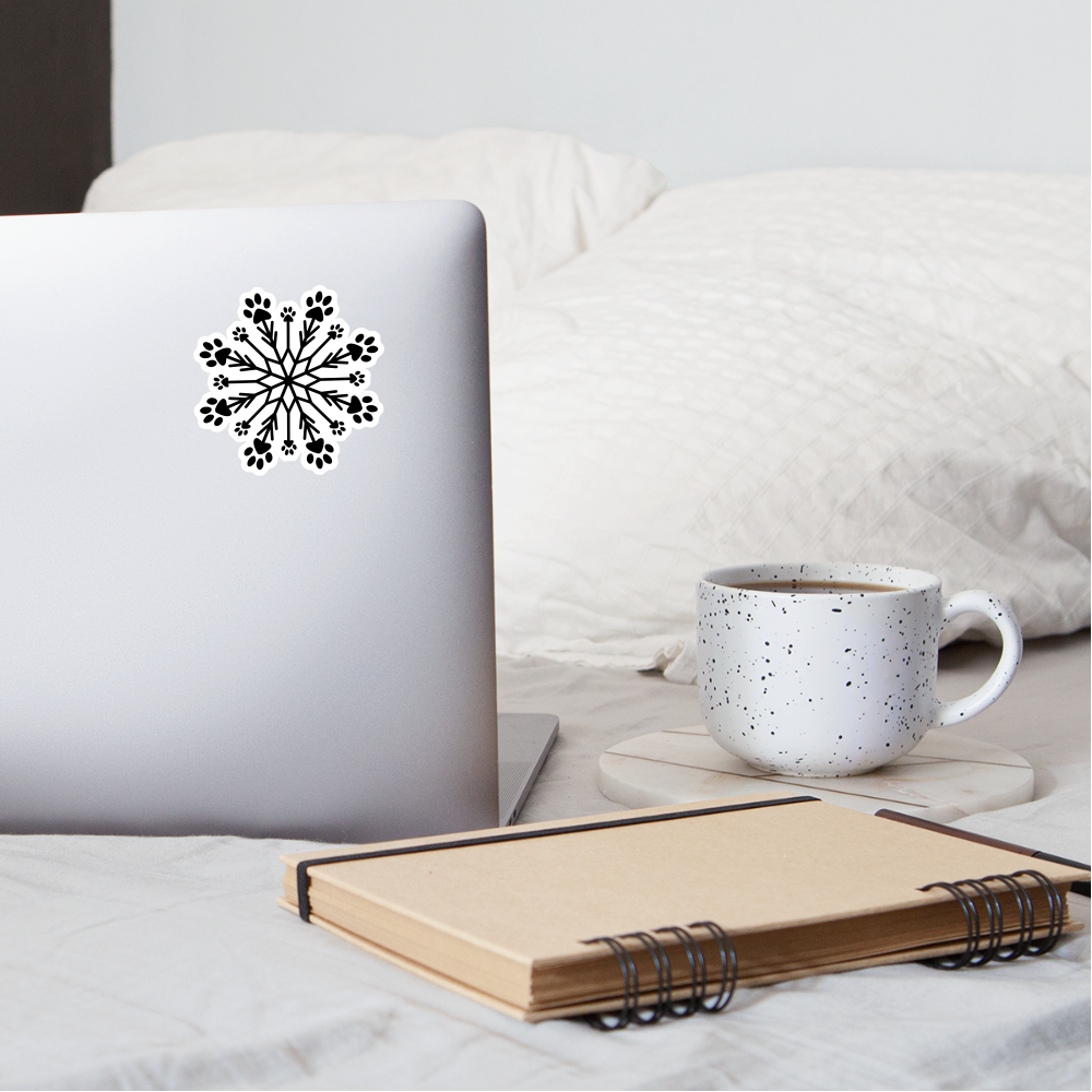 Paw Snowflake Sticker - white matte