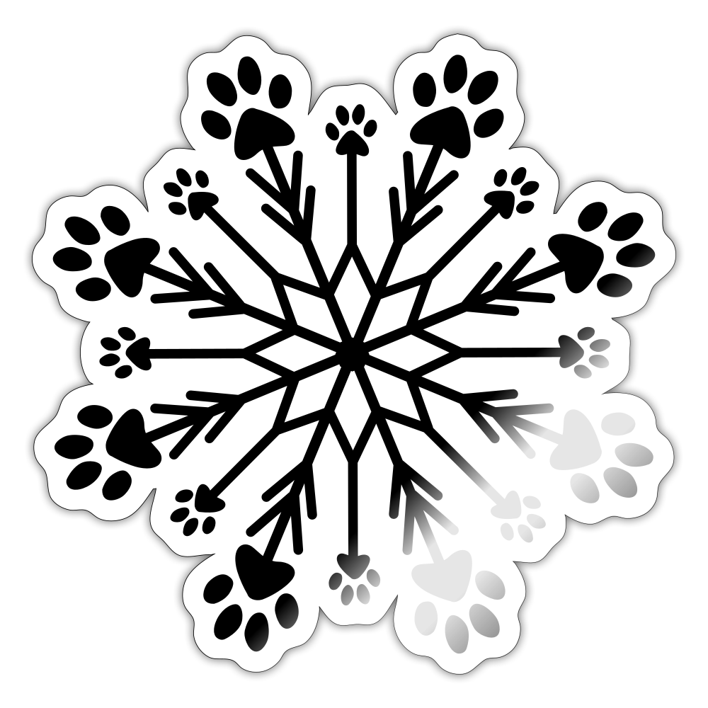 Paw Snowflake Sticker - white glossy