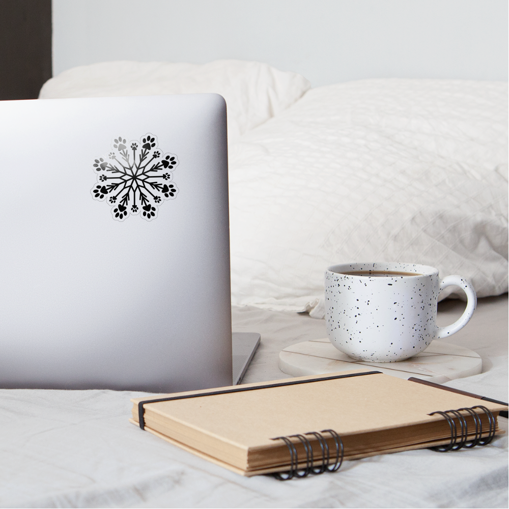 Paw Snowflake Sticker - transparent glossy