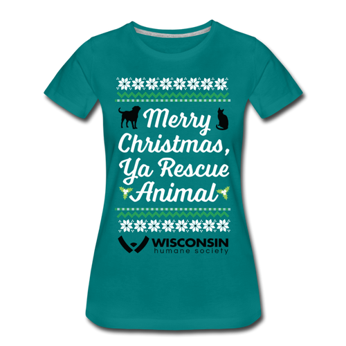 Ya Rescue Animal Contoured Premium T-Shirt - teal