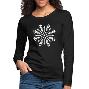 Paw Snowflake Premium Long Sleeve T-Shirt - black