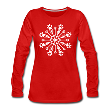Load image into Gallery viewer, Paw Snowflake Premium Long Sleeve T-Shirt - red