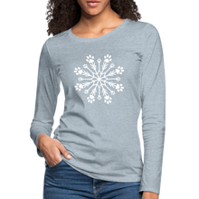Load image into Gallery viewer, Paw Snowflake Premium Long Sleeve T-Shirt - heather ice blue