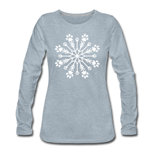 Load image into Gallery viewer, Paw Snowflake Premium Long Sleeve T-Shirt - heather ice blue