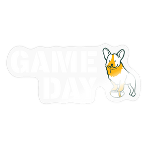 Game Day Dog Sticker - transparent glossy