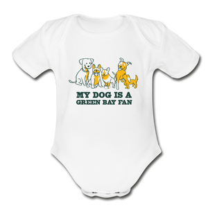 Dog is a GB Fan Organic Short Sleeve Baby Bodysuit - white