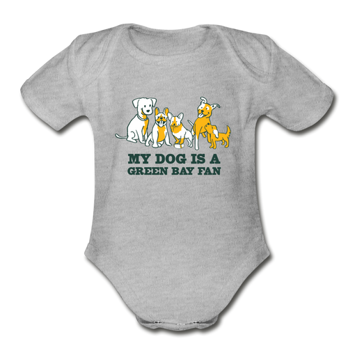 Dog is a GB Fan Organic Short Sleeve Baby Bodysuit - heather grey
