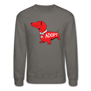 "Big Red Dog" Crewneck Sweatshirt - asphalt gray