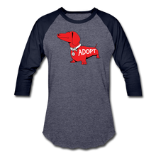 Load image into Gallery viewer, &quot;Big Red Dog&quot; Baseball T-Shirt - heather blue/navy