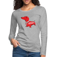 Load image into Gallery viewer, &quot;Big Red Dog&quot; Contoured Premium Long Sleeve T-Shirt - heather gray