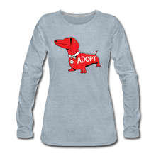 Load image into Gallery viewer, &quot;Big Red Dog&quot; Contoured Premium Long Sleeve T-Shirt - heather ice blue