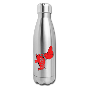 "Big Red Dog" Stainless Steel Water Bottle - silver