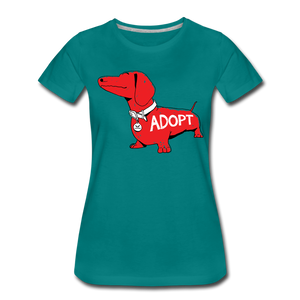 "Big Red Dog" Contoured Premium T-Shirt - teal