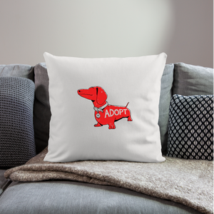"Big Red Dog" Throw Pillow Cover 18” x 18” - natural white