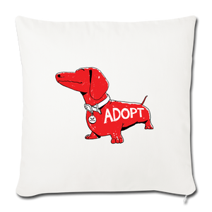 "Big Red Dog" Throw Pillow Cover 18” x 18” - natural white