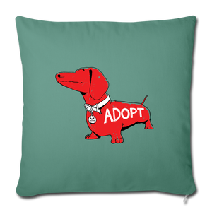 "Big Red Dog" Throw Pillow Cover 18” x 18” - cypress green