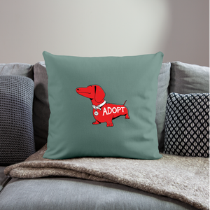 "Big Red Dog" Throw Pillow Cover 18” x 18” - cypress green