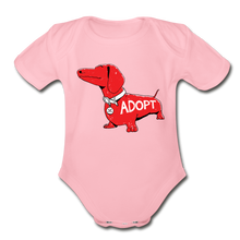 Load image into Gallery viewer, &quot;Big Red Dog&quot; Organic Short Sleeve Baby Bodysuit - light pink