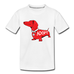 "Big Red Dog" Toddler Premium T-Shirt - white