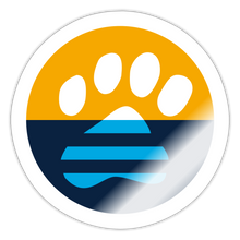 Load image into Gallery viewer, MKE Flag Paw Sticker - white glossy