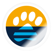 Load image into Gallery viewer, MKE Flag Paw Sticker - transparent glossy