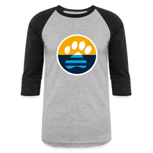 Load image into Gallery viewer, MKE Flag Paw Baseball T-Shirt - heather gray/black