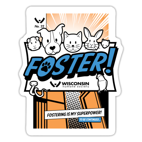 Foster Comic Sticker - white matte