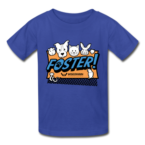 Foster Logo Hanes Youth Tagless T-Shirt - royal blue