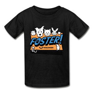 Foster Logo Hanes Youth Tagless T-Shirt - black